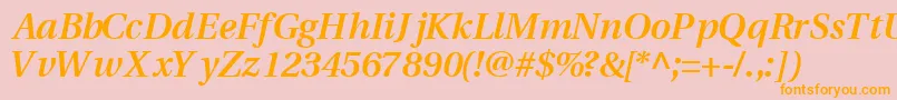 VeracitysskBoldItalic Font – Orange Fonts on Pink Background