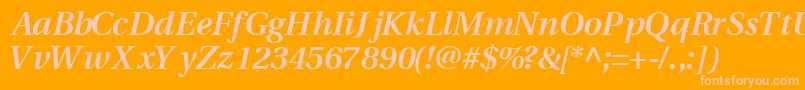 VeracitysskBoldItalic Font – Pink Fonts on Orange Background