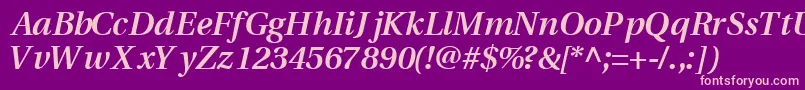 VeracitysskBoldItalic Font – Pink Fonts on Purple Background