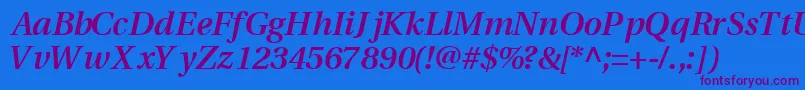 VeracitysskBoldItalic Font – Purple Fonts on Blue Background