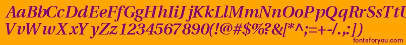 VeracitysskBoldItalic Font – Purple Fonts on Orange Background
