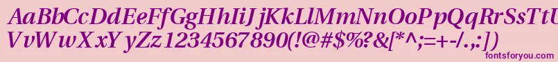 VeracitysskBoldItalic Font – Purple Fonts on Pink Background