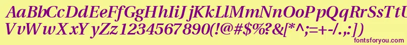 VeracitysskBoldItalic Font – Purple Fonts on Yellow Background