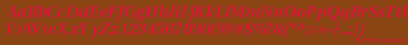 VeracitysskBoldItalic Font – Red Fonts on Brown Background