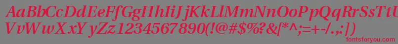 VeracitysskBoldItalic Font – Red Fonts on Gray Background