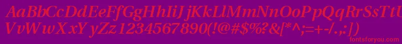VeracitysskBoldItalic Font – Red Fonts on Purple Background