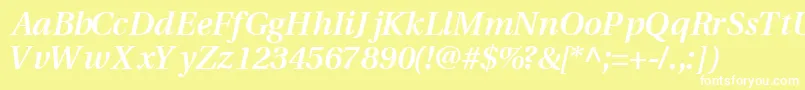 VeracitysskBoldItalic Font – White Fonts on Yellow Background