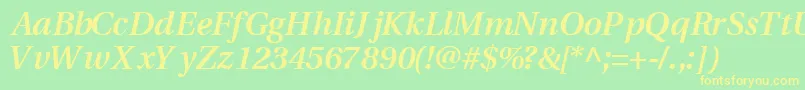 VeracitysskBoldItalic Font – Yellow Fonts on Green Background