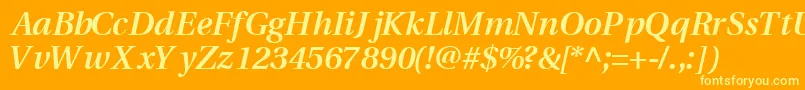 VeracitysskBoldItalic Font – Yellow Fonts on Orange Background