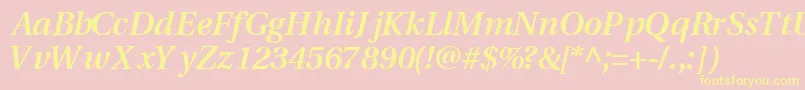 VeracitysskBoldItalic Font – Yellow Fonts on Pink Background