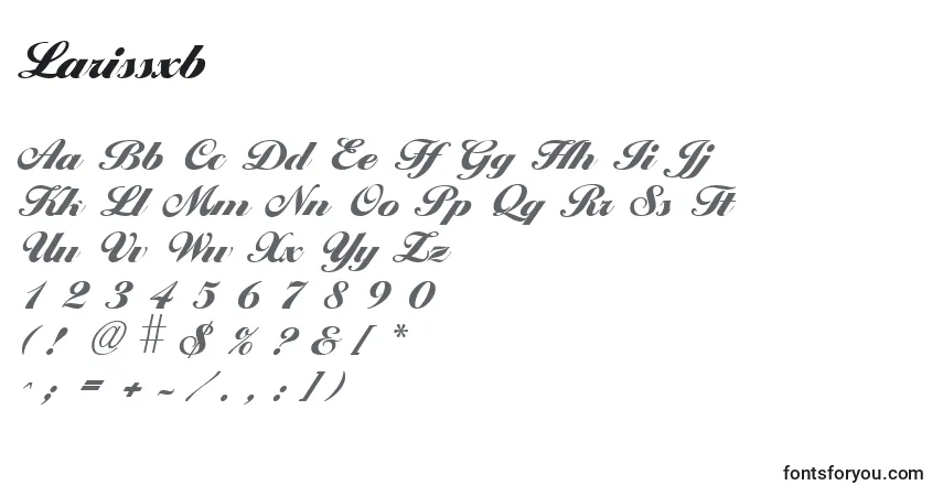 A fonte Larissxb – alfabeto, números, caracteres especiais