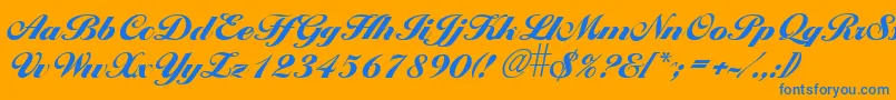 Larissxb Font – Blue Fonts on Orange Background