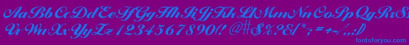 Larissxb Font – Blue Fonts on Purple Background