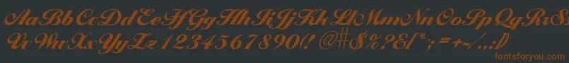Larissxb-Schriftart – Braune Schriften auf schwarzem Hintergrund