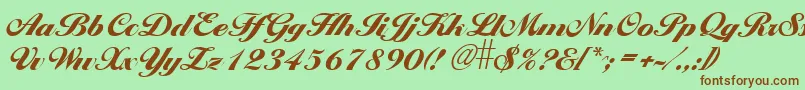 Larissxb Font – Brown Fonts on Green Background