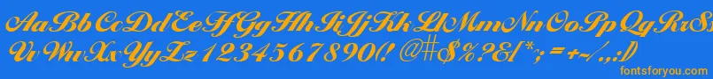 Larissxb Font – Orange Fonts on Blue Background