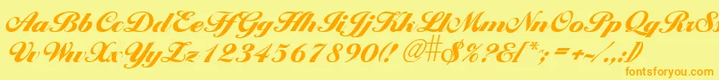 Larissxb Font – Orange Fonts on Yellow Background