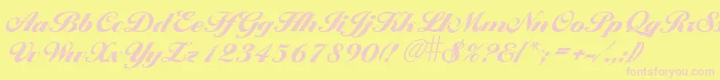 Larissxb Font – Pink Fonts on Yellow Background