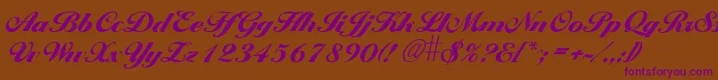 Larissxb Font – Purple Fonts on Brown Background