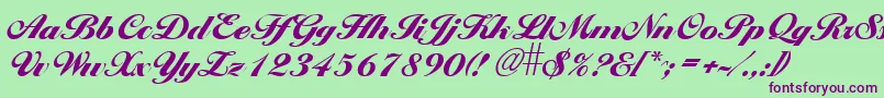 Larissxb Font – Purple Fonts on Green Background