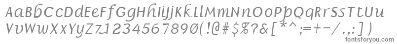 BronsonRegular-fontti – harmaat kirjasimet valkoisella taustalla