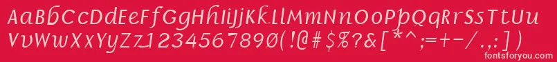 BronsonRegular Font – Pink Fonts on Red Background