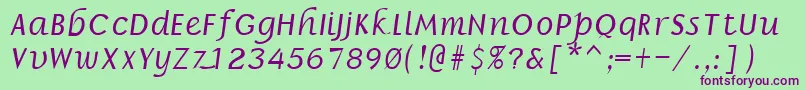 BronsonRegular Font – Purple Fonts on Green Background