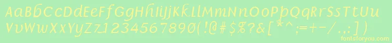 BronsonRegular Font – Yellow Fonts on Green Background