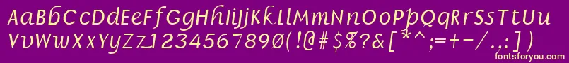 BronsonRegular Font – Yellow Fonts on Purple Background