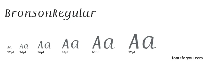 BronsonRegular Font Sizes