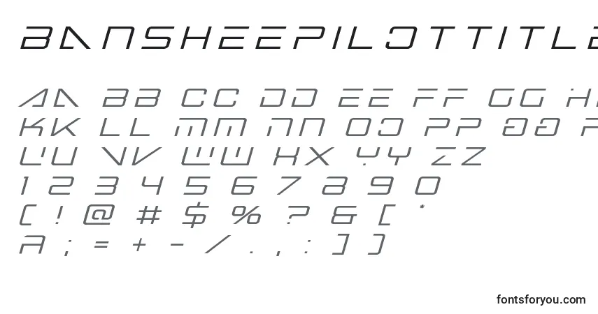 Schriftart Bansheepilottitleital – Alphabet, Zahlen, spezielle Symbole