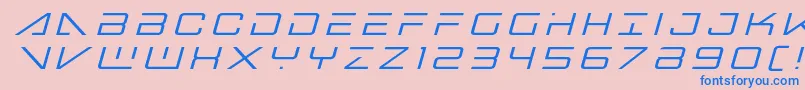 フォントBansheepilottitleital – ピンクの背景に青い文字