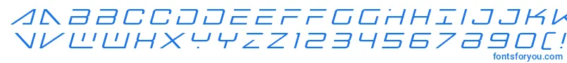 フォントBansheepilottitleital – 白い背景に青い文字