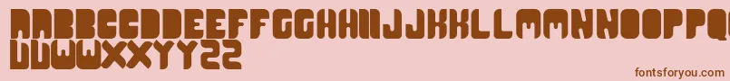 Cr21type-fontti – ruskeat fontit vaaleanpunaisella taustalla