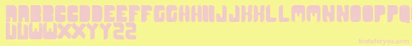 Cr21type Font – Pink Fonts on Yellow Background