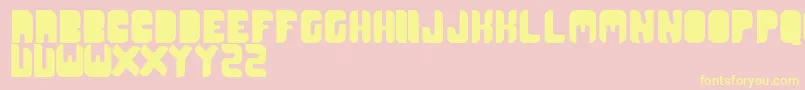 Cr21type Font – Yellow Fonts on Pink Background