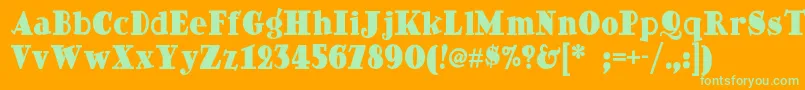 Dingdongdaddyonf Font – Green Fonts on Orange Background