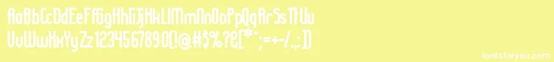 Czcionka Ladyirb – białe czcionki na żółtym tle