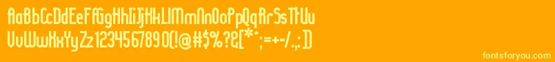 フォントLadyirb – オレンジの背景に黄色の文字