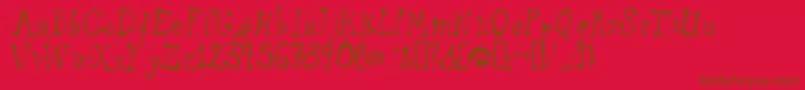 Puppetface Font – Brown Fonts on Red Background