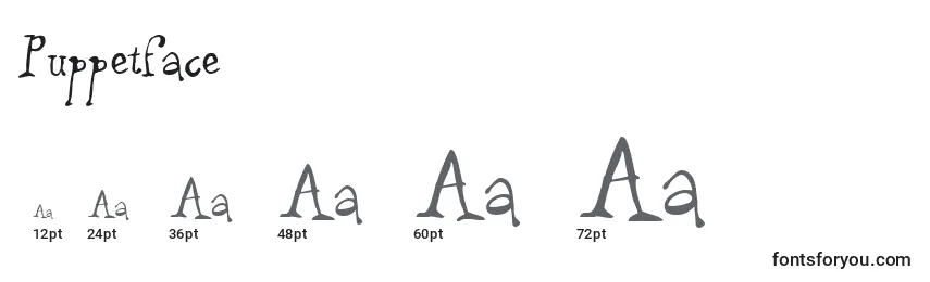 Puppetface Font Sizes