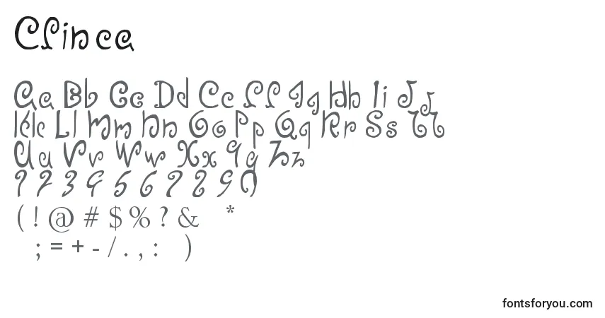 Schriftart Efinea – Alphabet, Zahlen, spezielle Symbole