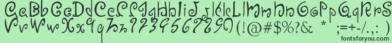 フォントEfinea – 緑の背景に黒い文字