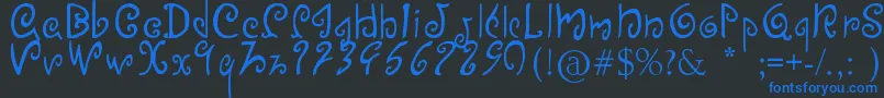Efinea Font – Blue Fonts on Black Background