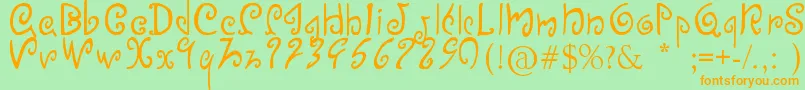 Efinea Font – Orange Fonts on Green Background