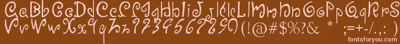 Efinea Font – Pink Fonts on Brown Background
