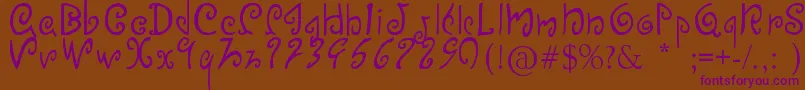 Efinea-Schriftart – Violette Schriften auf braunem Hintergrund