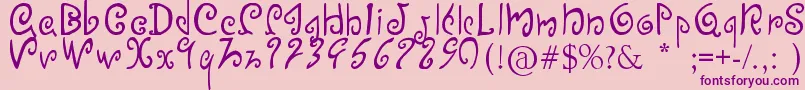 Efinea Font – Purple Fonts on Pink Background