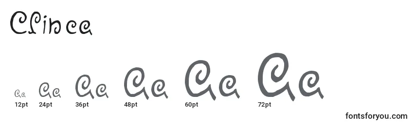 Размеры шрифта Efinea
