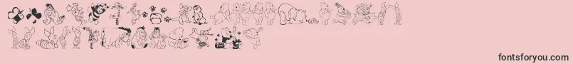 NewPooh Font – Black Fonts on Pink Background